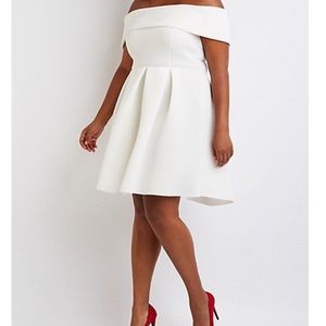 Charlotte Russe Plus Off Shoulder Skater Dress
